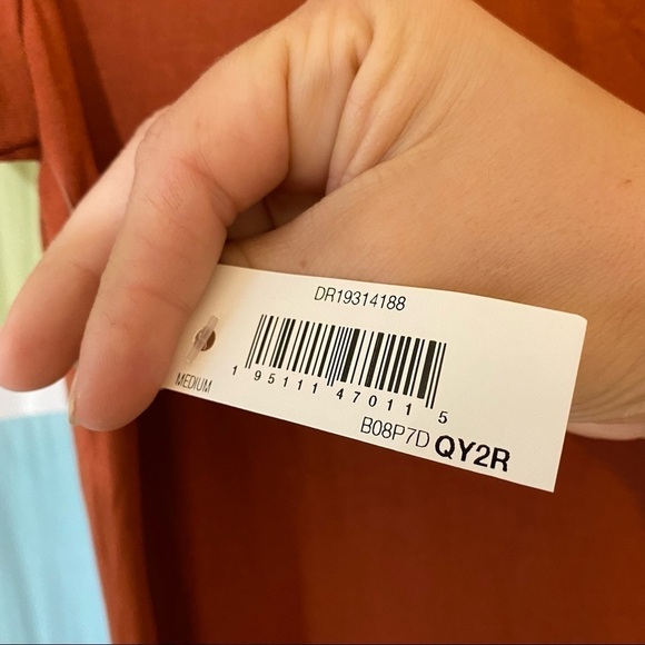 NWT Burnt Orange Gold Scoop-neck Dress Sz Medium - Picture 2 of 6